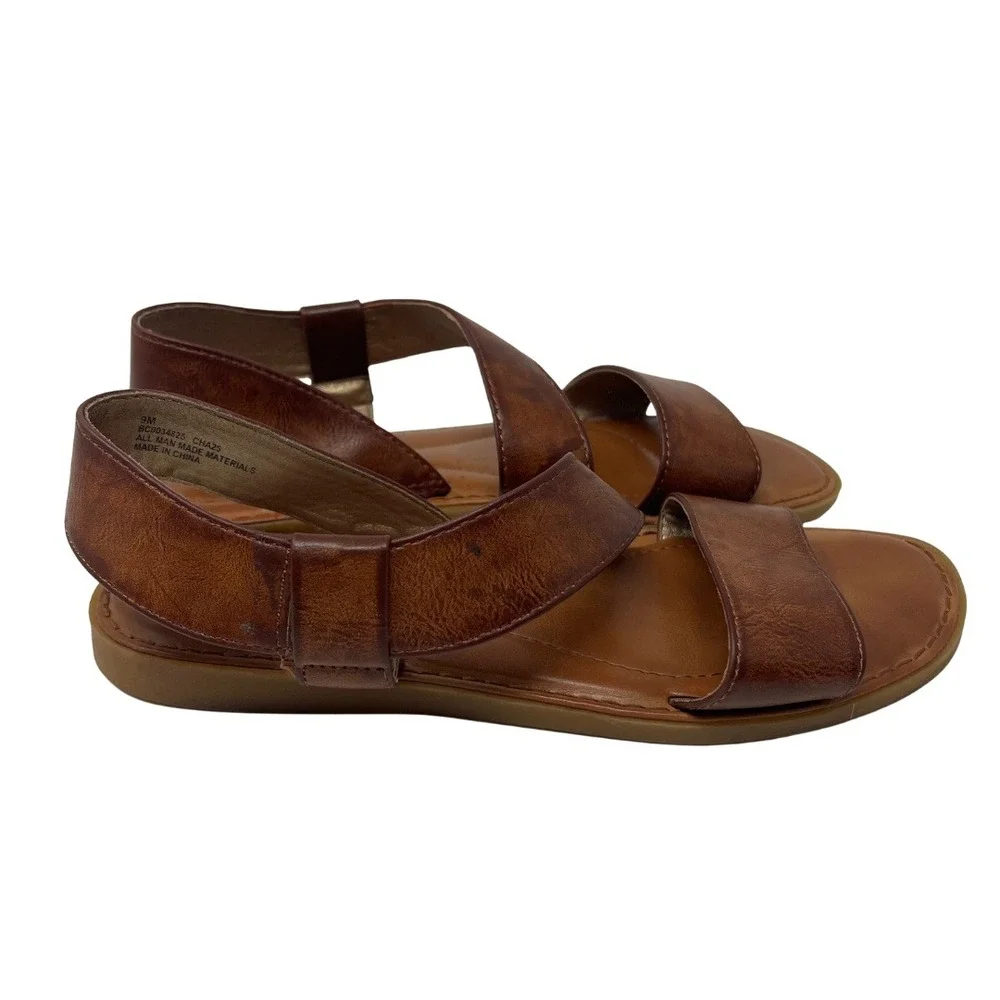 b.o.c Born Concept Brown Kacee Sandals Women's 9M Comfort Flat Casual Shoes